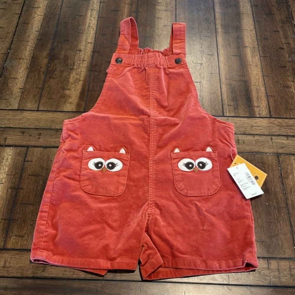 Kids Fall Corduroy Owl Overall Romper size 8 Back to school Halloween